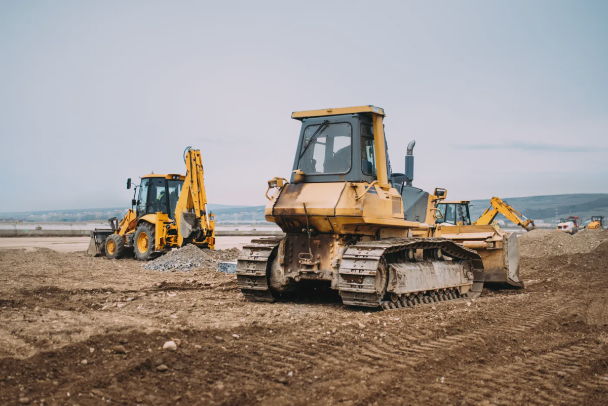 Heavy construction equipment dozer