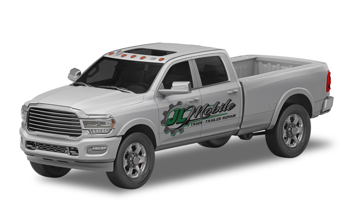 White JL Mobile branded service pickup truck, transparent background